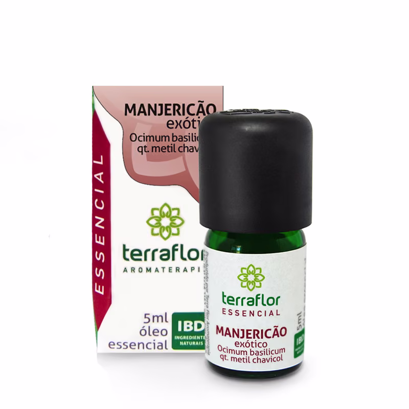 Óleo Essencial Manjericão Exótico Qt. Metil Chavicol 5 ml Validade Próxima